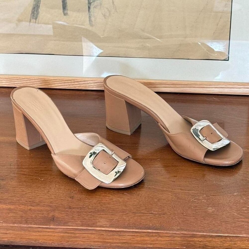 Maryam Nassir Zadeh Amina tan leather heel sandals